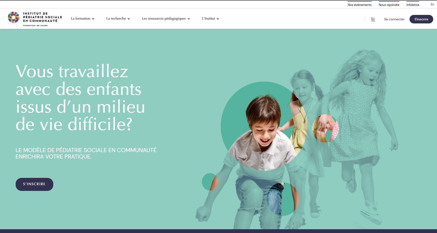 Aperçu de la plateforme de formation de l'IPSC, montrant un tableau de bord de cours.